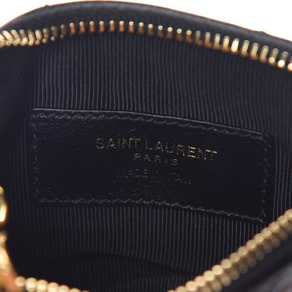 Saint Laurent Calfskin Matelasse Monogram Key Pouch Black 6 of 8