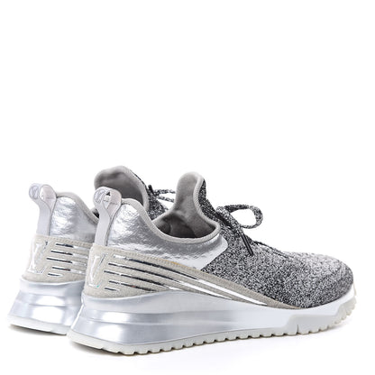 Louis Vuitton Technical Knit V.N.R Sneakers 7.5 Silver 4 of 10