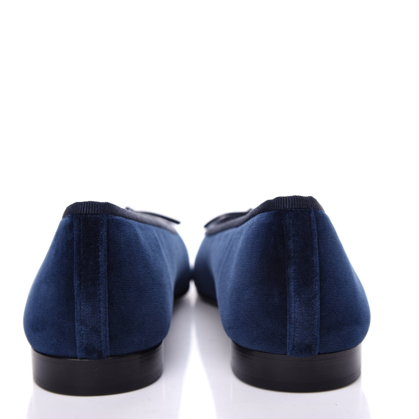 Velvet Cap Toe Ballerina Flats 39 Navy