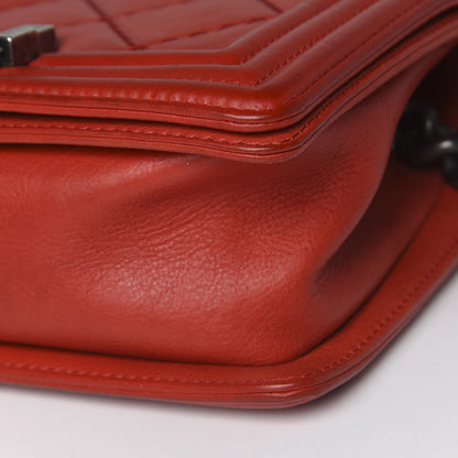 Chanel Calfskin Double Stitch Small Boy Flap Red 9 of 12