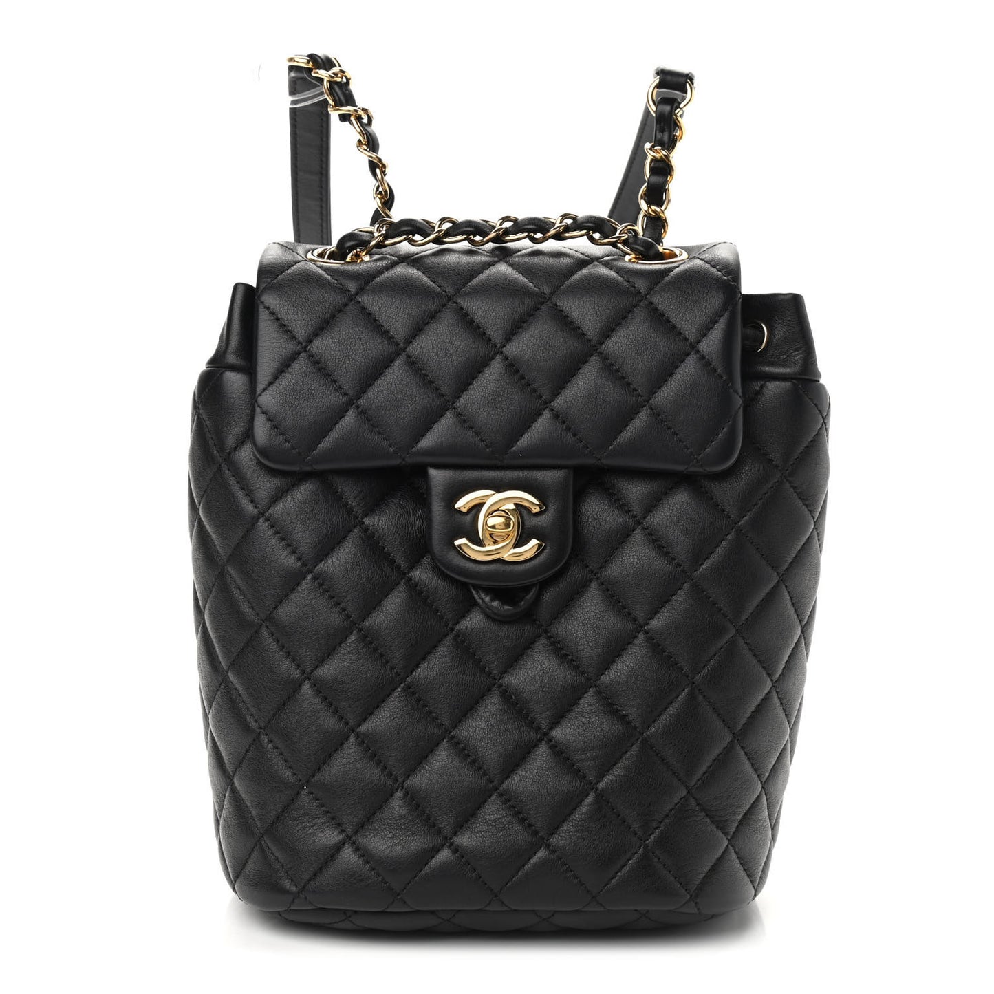 Calfskin Quilted Mini Urban Spirit Backpack Black