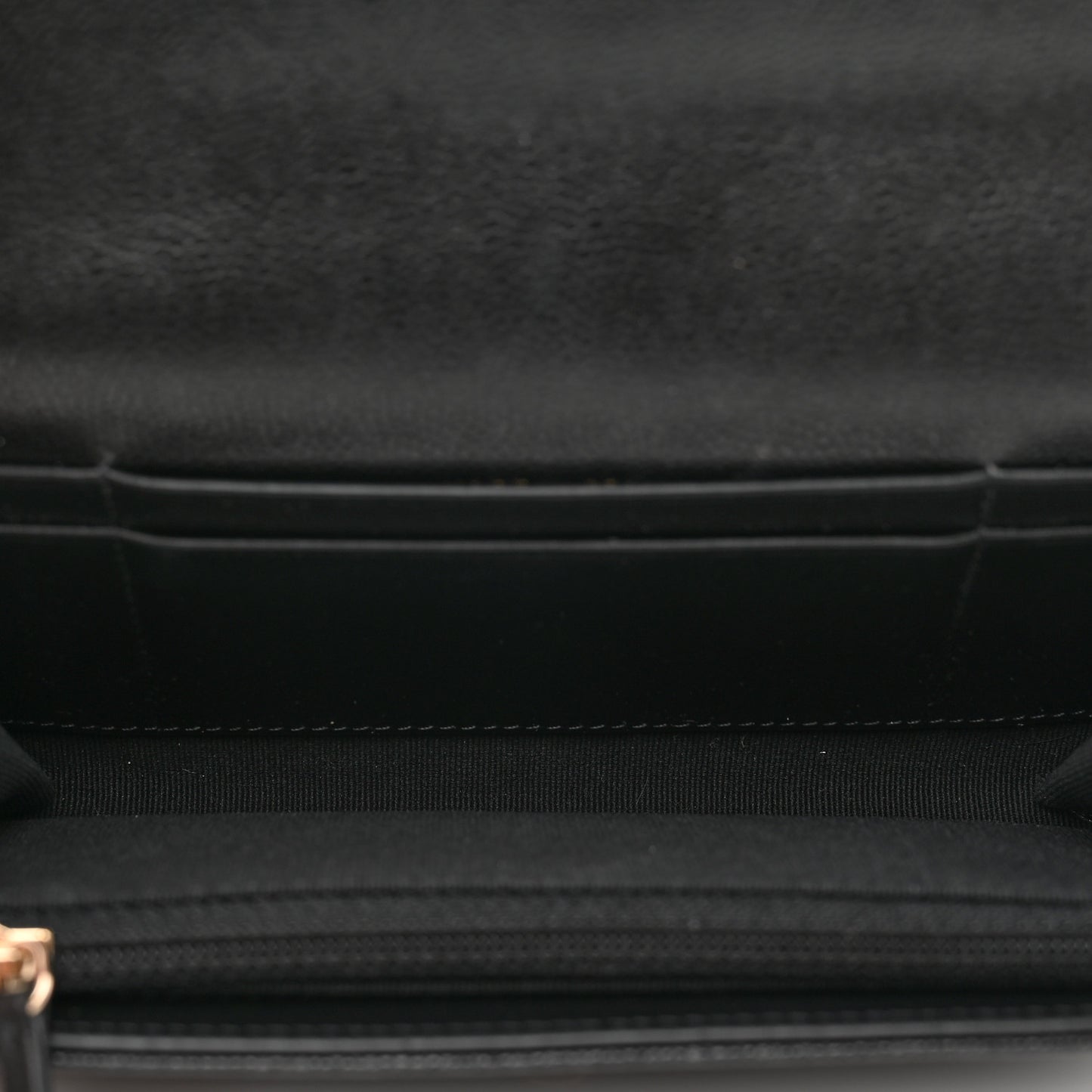 Caviar Quilted Crystal CC Large Gusset Flap Wallet Black