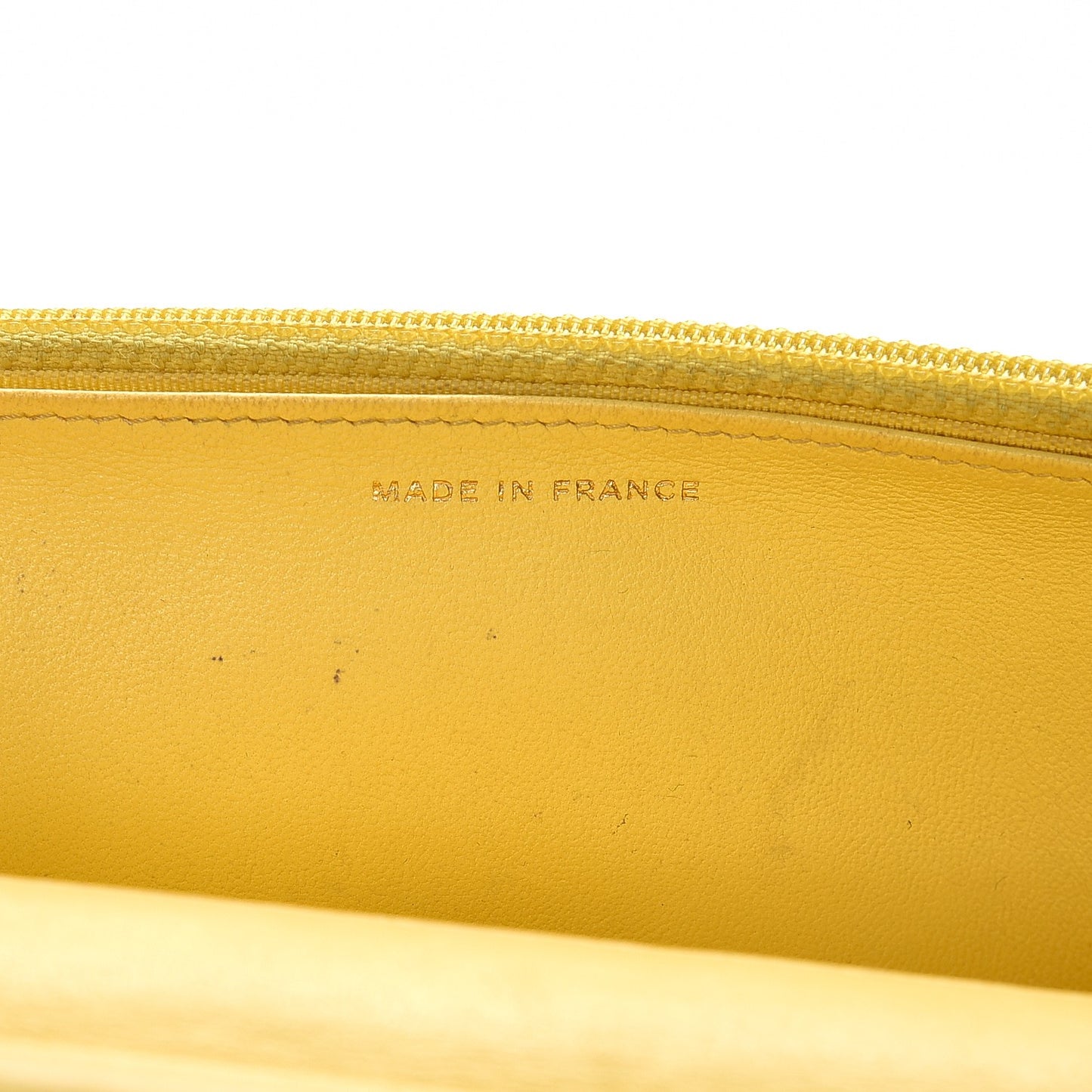 Lambskin Quilted Wallet on Chain WOC Yellow