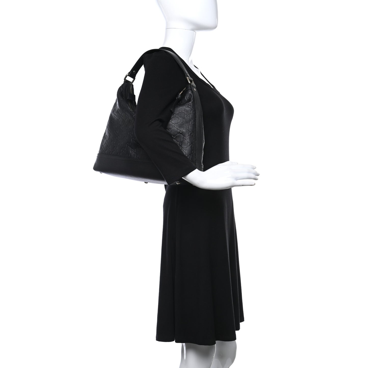 Guccissima Hobo Shoulder Bag Black