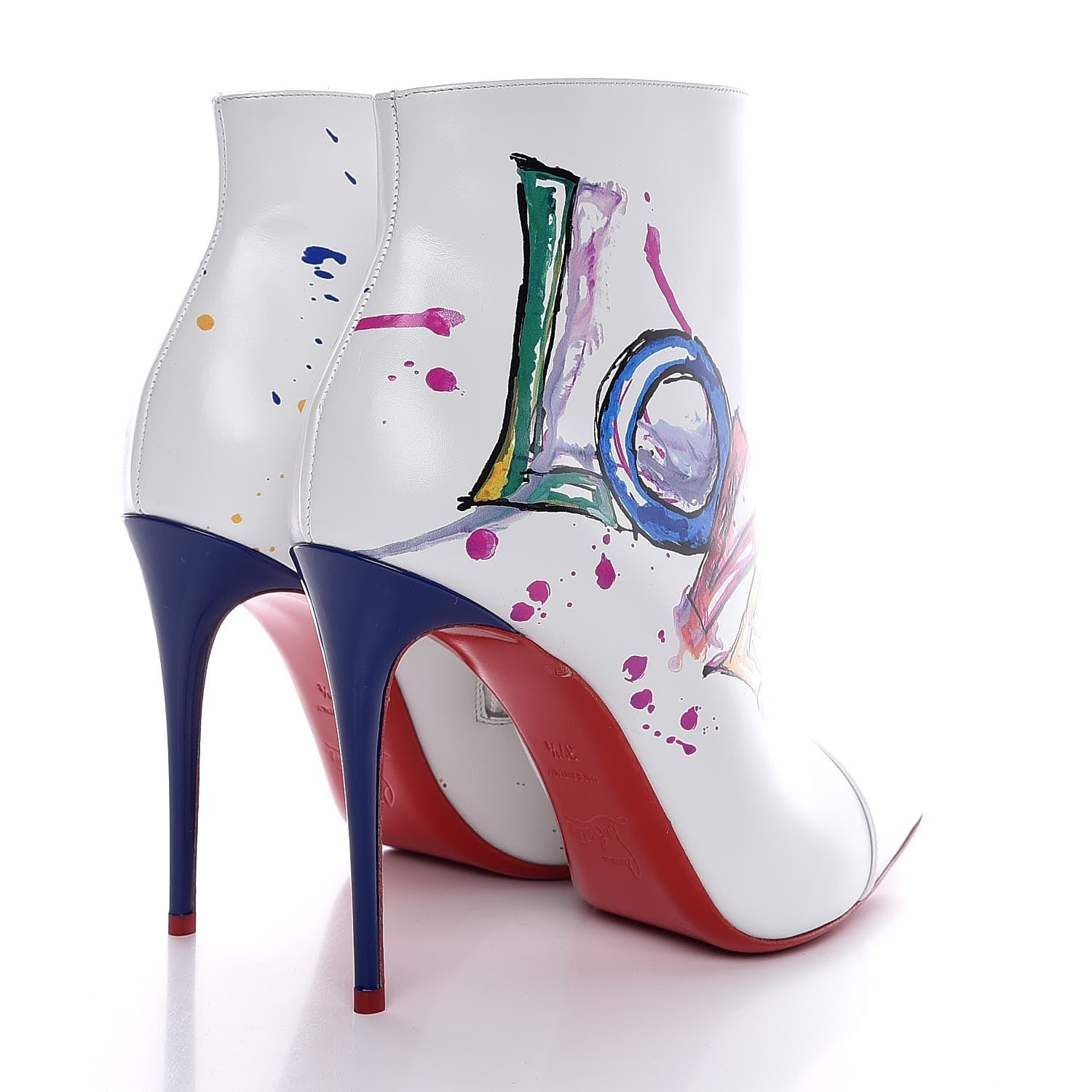 Christian Louboutin Calfskin In Love 100 Booties 37.5 White 4 of 9