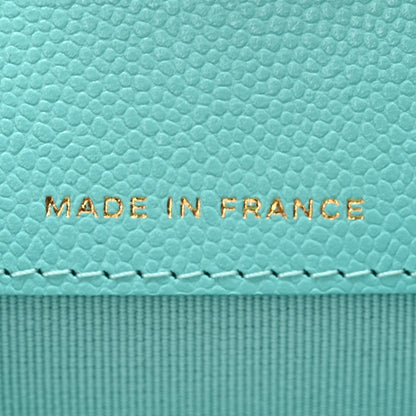 Chanel Caviar Quilted Flap Card Holder Wallet Turquoise 7 of 11