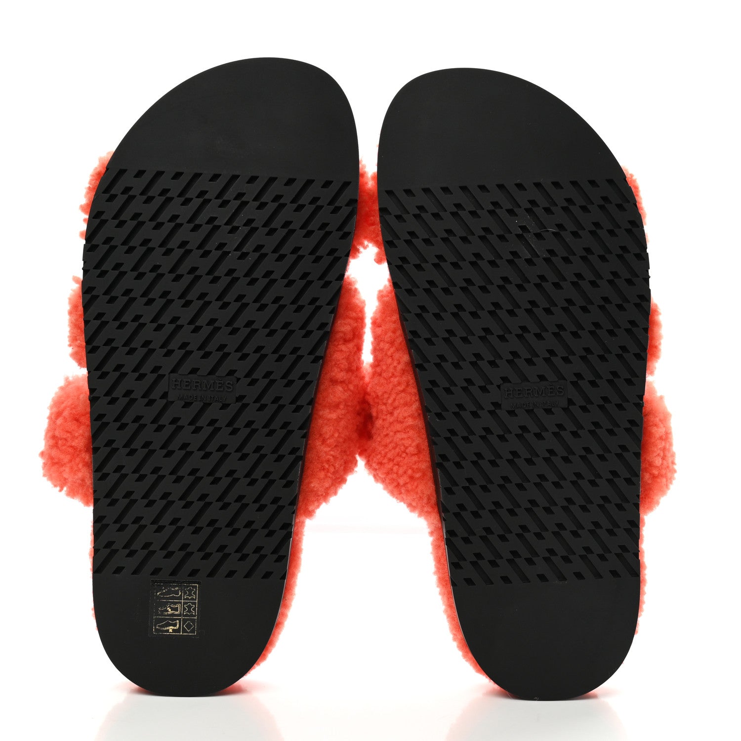 Hermes Woolskin Womens Chypre Sandals 38 Orange 5 of 8