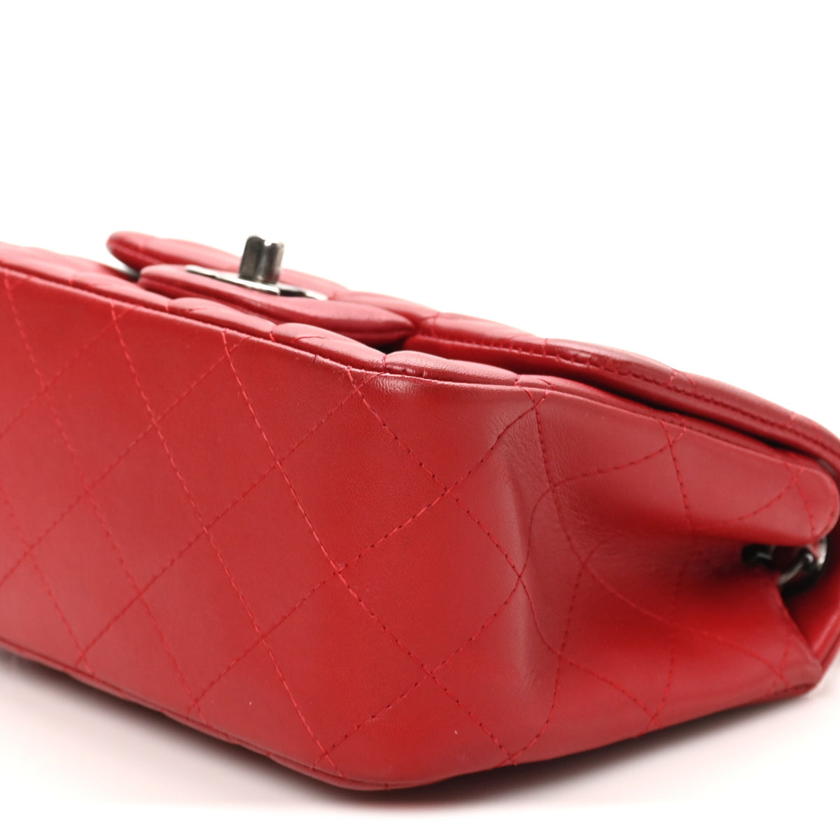 Chanel Lambskin Quilted Mini Square Flap Red 9 of 9