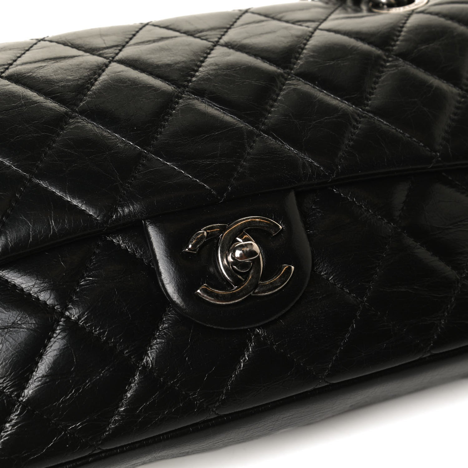 Chanel Glazed Calfskin Medium Duo Color Flap Black 17 of 17