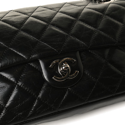 Chanel Glazed Calfskin Medium Duo Color Flap Black 17 of 17