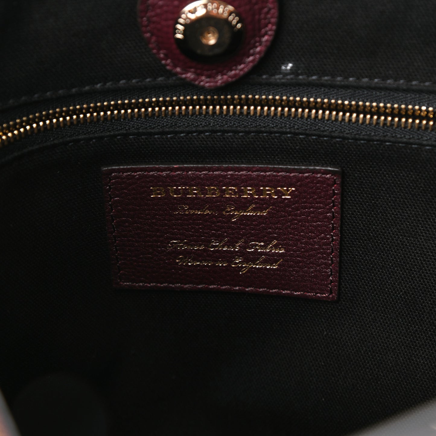 Grainy Calfskin House Check Medium Banner Tote Mahogany Red