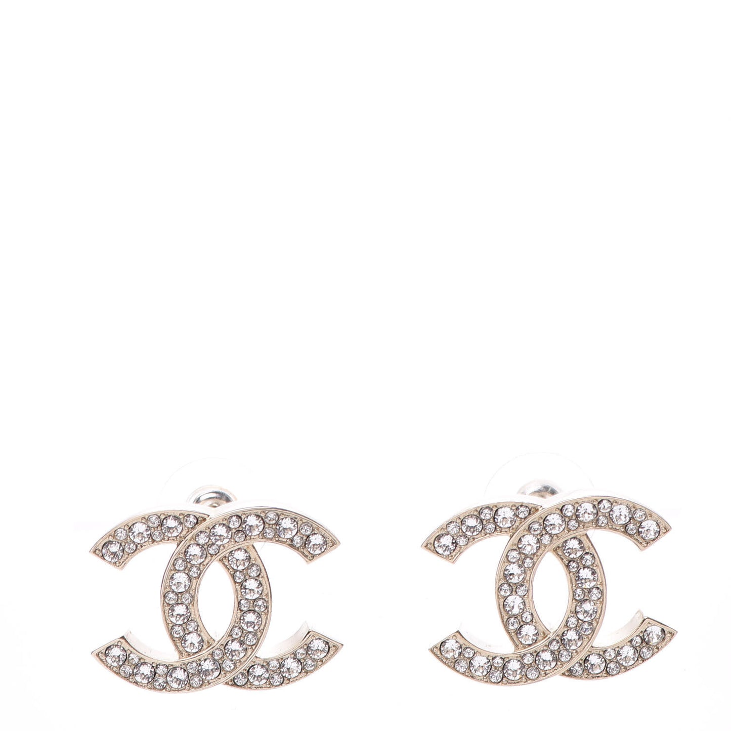Crystal CC Earrings Light Gold