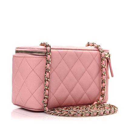 Chanel Caviar Quilted Small Vanity Case With Chain Pink 3 of 8