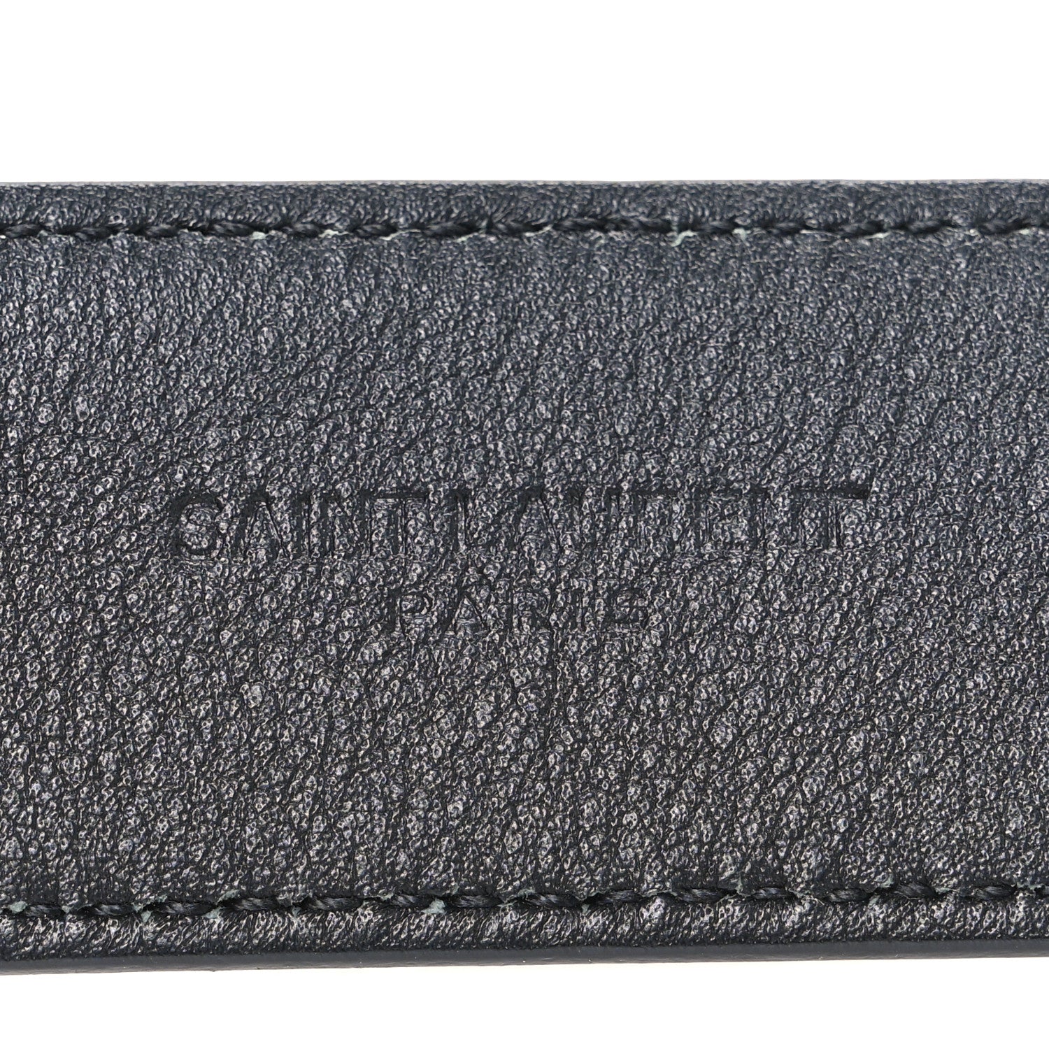 Saint Laurent Grained Calfskin Monogram Cassandre Square Buckle Belt  90 36 Black 5 of 6