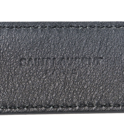 Saint Laurent Grained Calfskin Monogram Cassandre Square Buckle Belt  90 36 Black 5 of 6