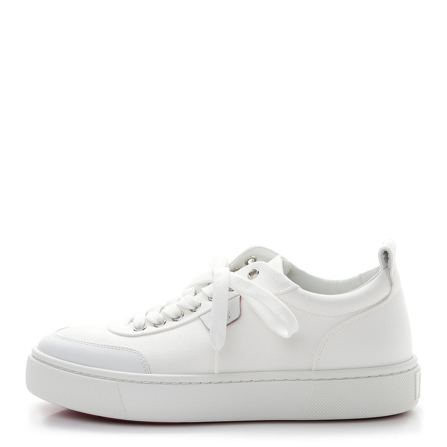 Toile Calfskin Simplerui Flat Sneakers 39.5 White