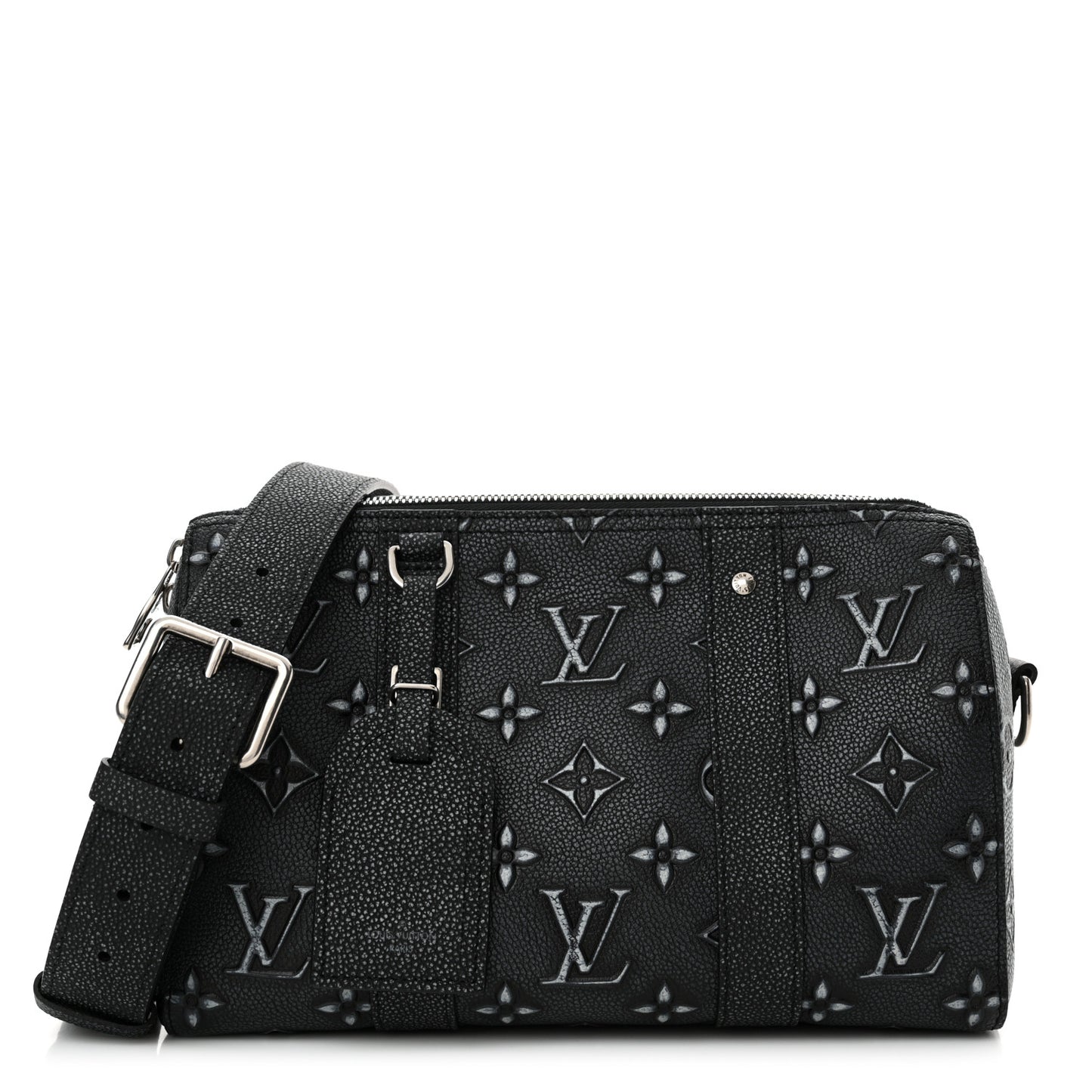 Cowhide Faded Monogram City Keepall Charcoal