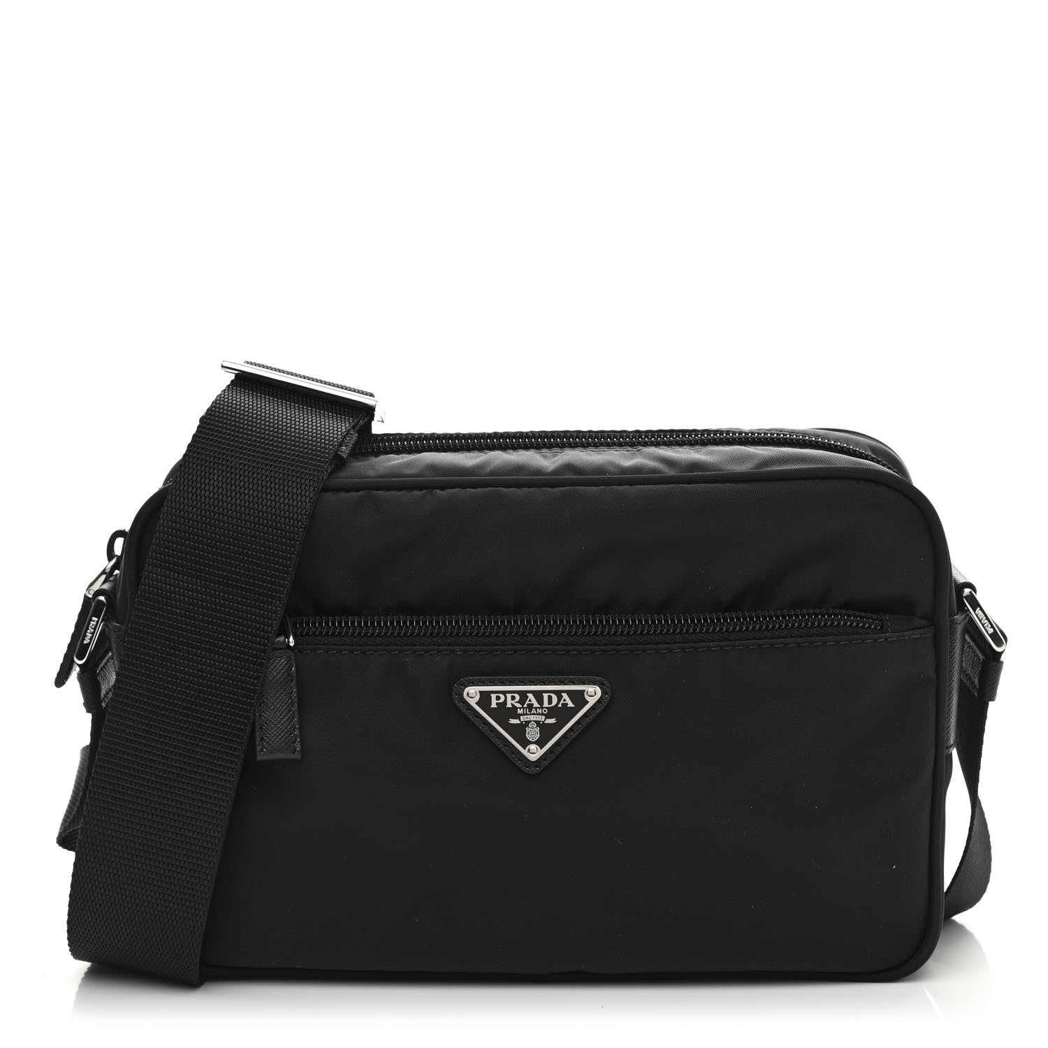 Prada Nylon Vela Messenger Bag Black 1 of 10