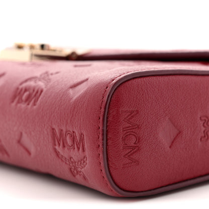 MCM Calfskin Ottomar Monogram Medium Millie Crossbody Bag Ruby Red 9 of 11