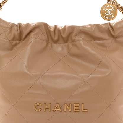 Chanel Shiny Calfskin Quilted Small Chanel 22 Beige 9 of 12