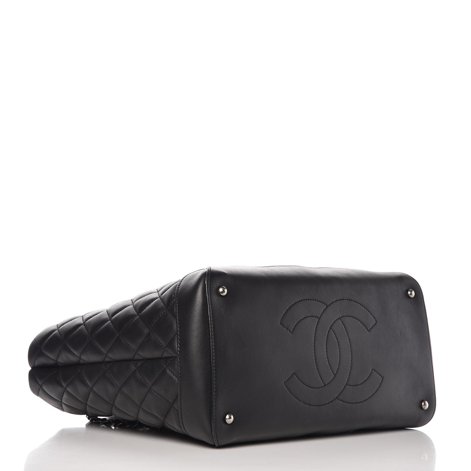 Chanel Calfskin Quilted Large Easy Shopping Tote Black 4 of 11