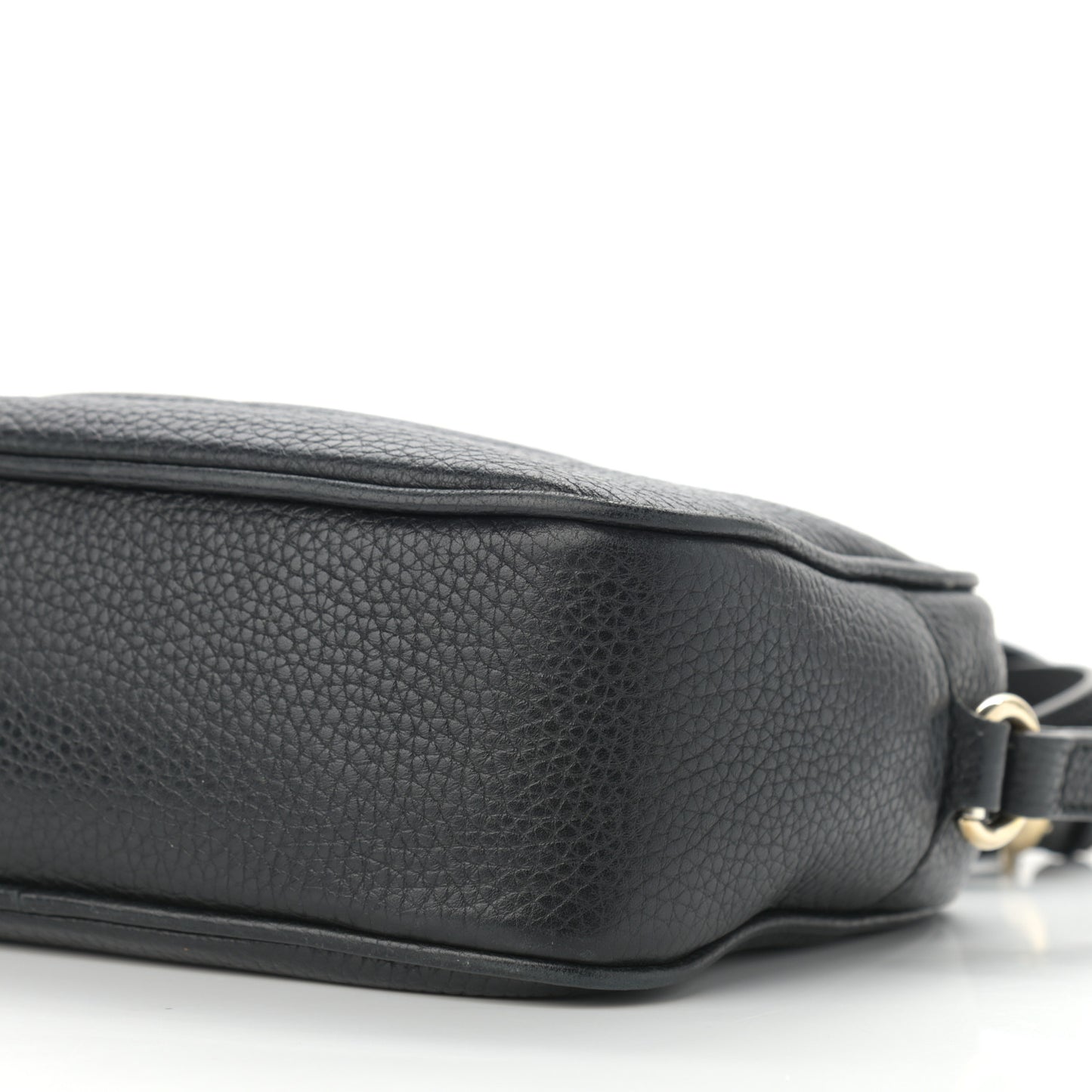 Pebbled Calfskin Small Soho Disco Bag Black