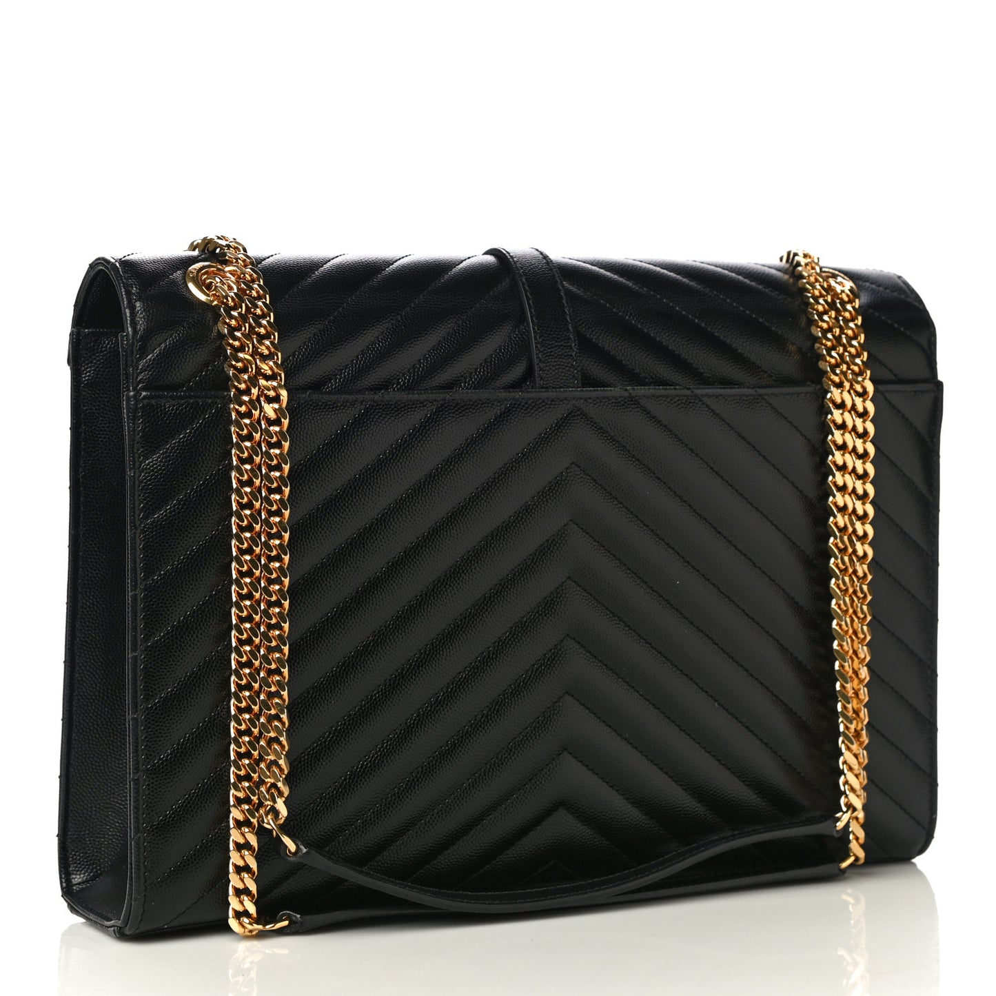 Grain De Poudre Matelasse Chevron Large Monogram Satchel Black