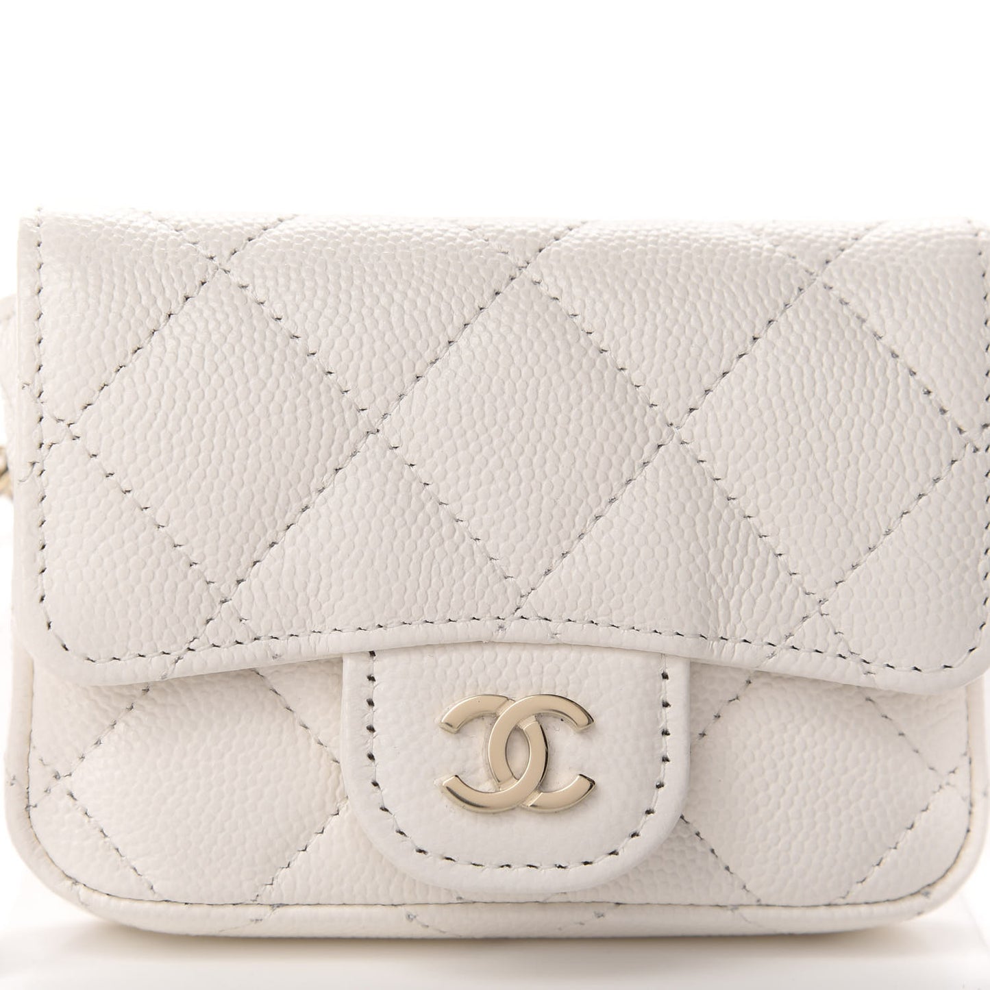 Caviar Quilted Belt Bag White