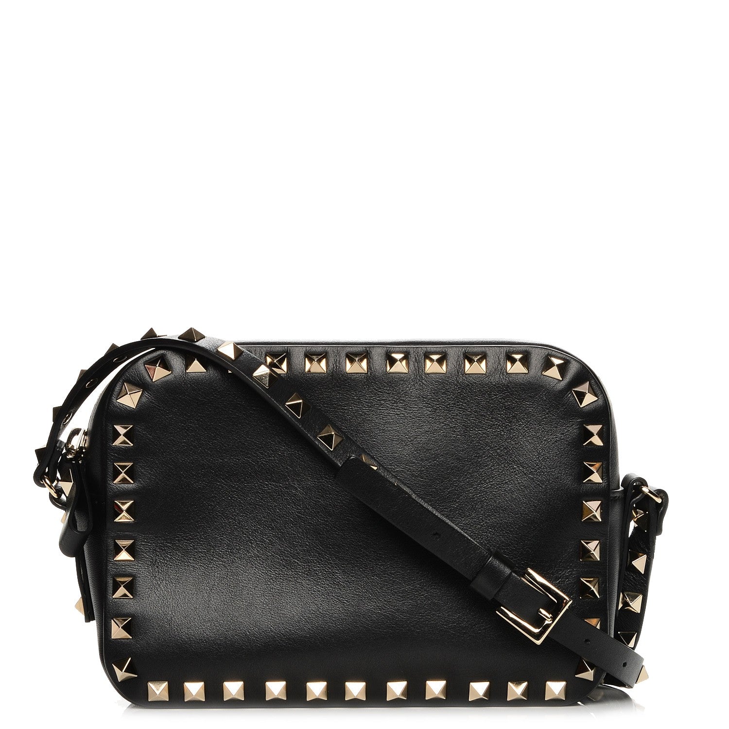 Valentino Garavani Calfskin Rockstud Camera Crossbody Bag Black 1 of 6