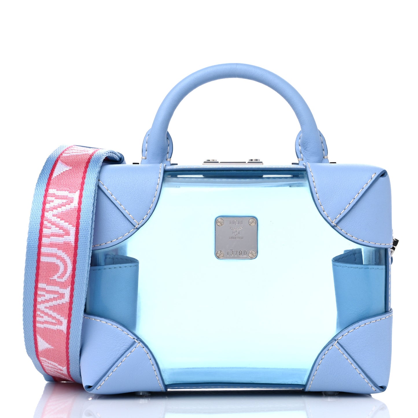 Transparent Small E/W Soft Berlin Crossbody Hologram Blue Bell