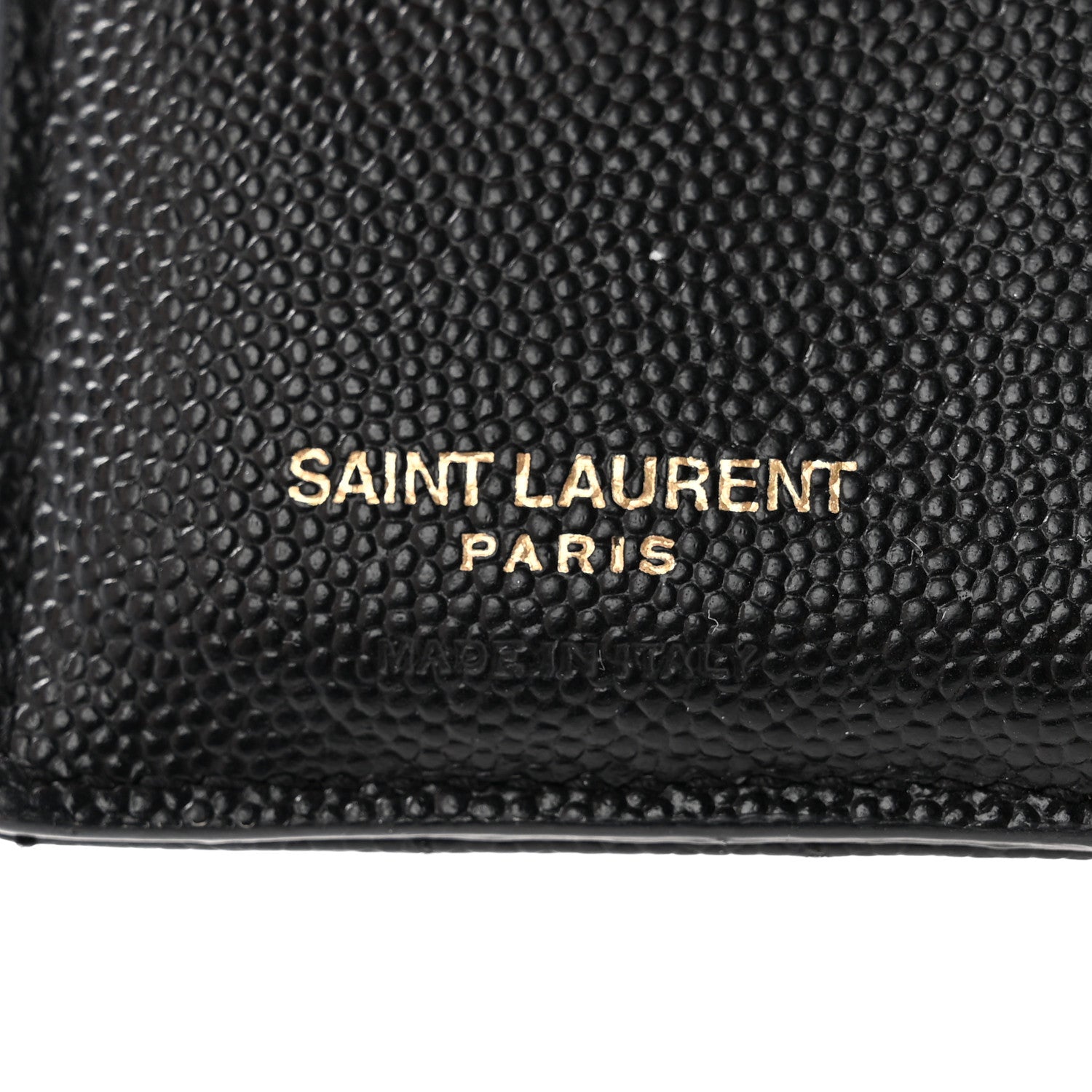 Saint Laurent Grain De Poudre Matelasse Chevron Monogram Zipped Two-Part Wallet Black 6 of 9