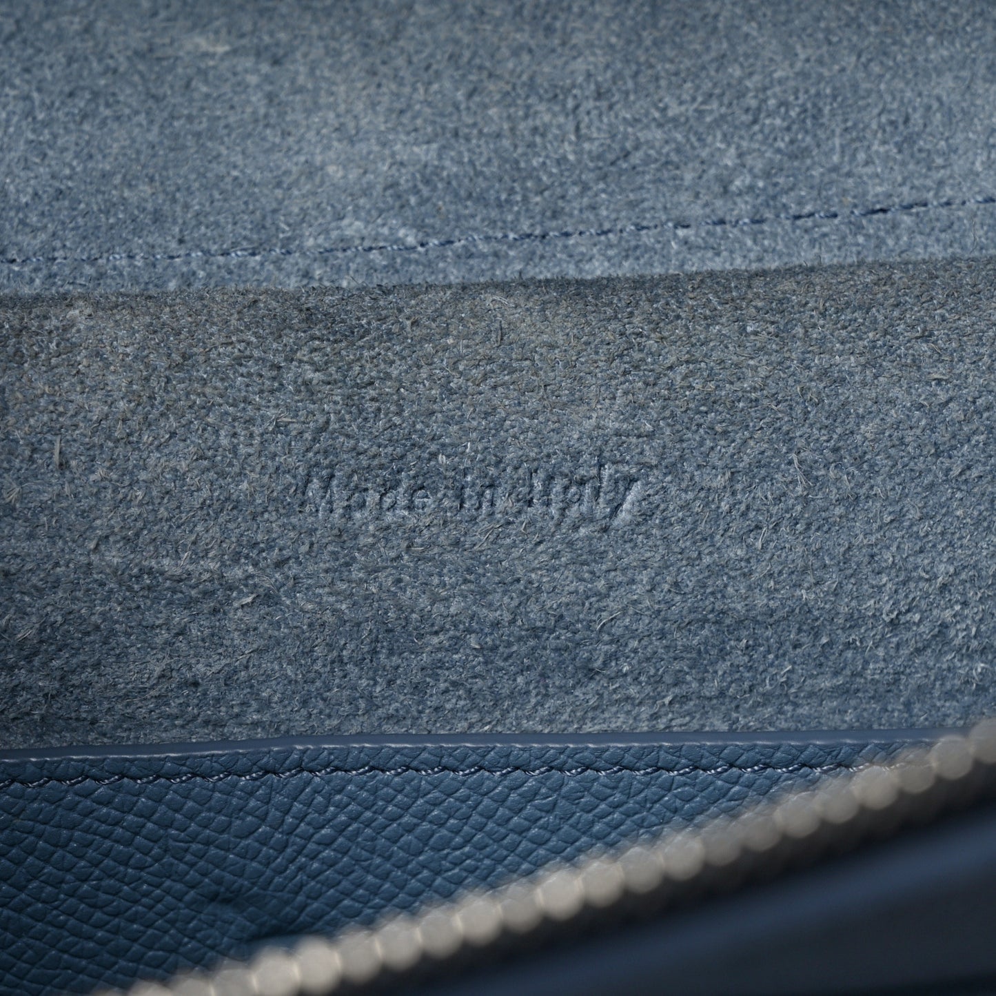 Grained Calfskin Mini Belt Bag Slate Blue