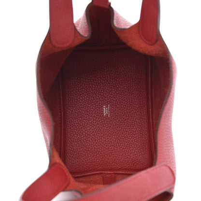 Hermes Taurillon Clemence Picotin Lock 18 PM Rouge Casaque 5 of 10