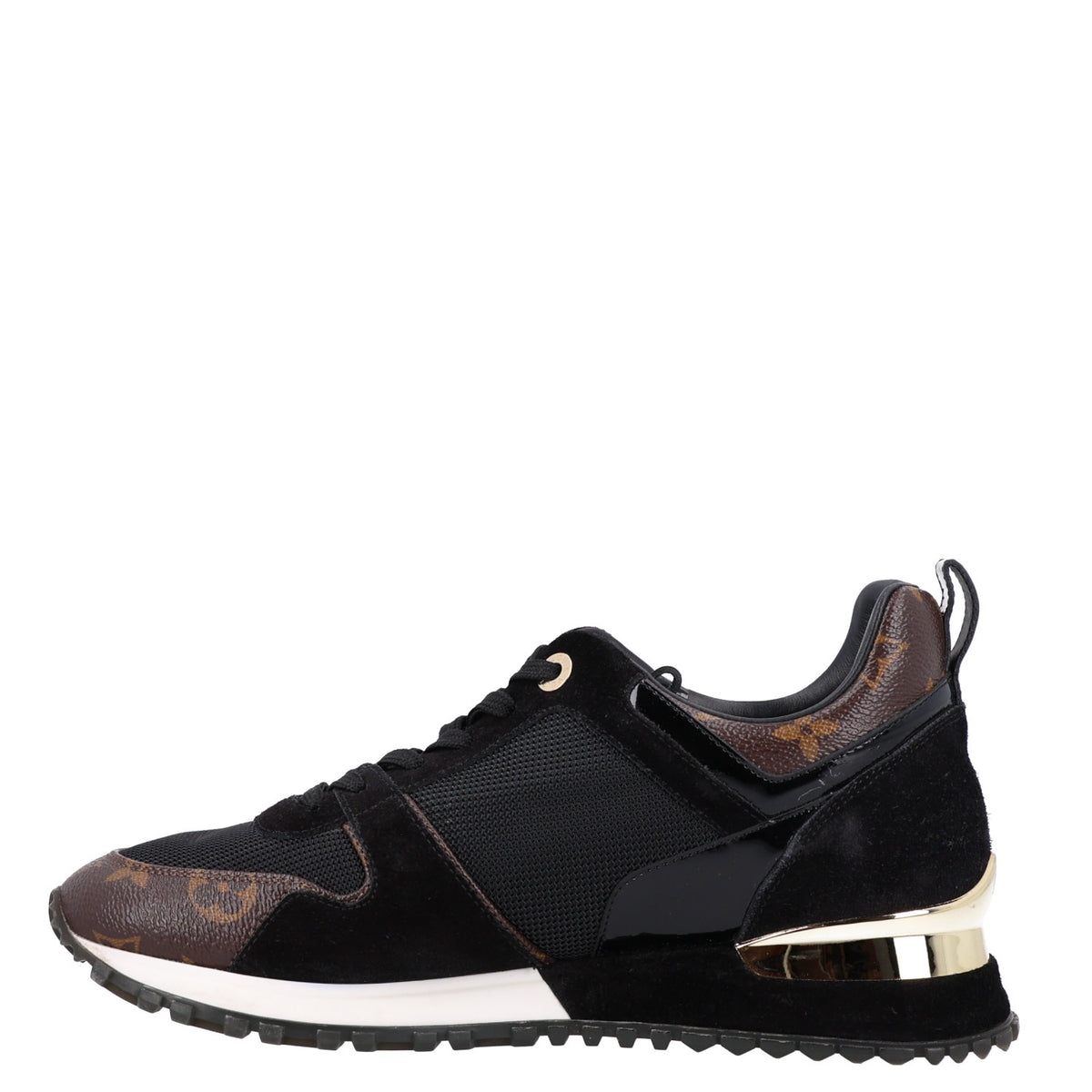 Suede Monogram Run Away Sneakers 38.5 Black