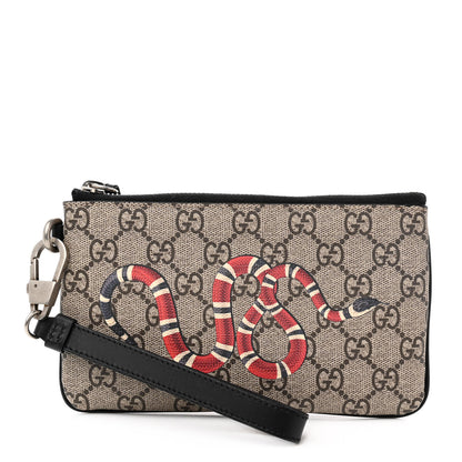 Gucci GG Supreme Monogram Kingsnake Zip Pouch Black 1 of 10