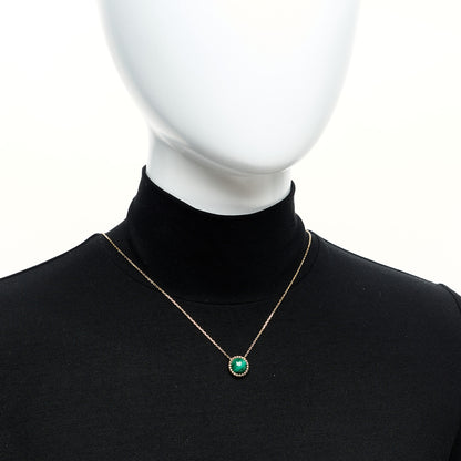 Van Cleef & Arpels 18K Yellow Gold Malachite Perlee Couleurs Pendant Necklace 2 of 6
