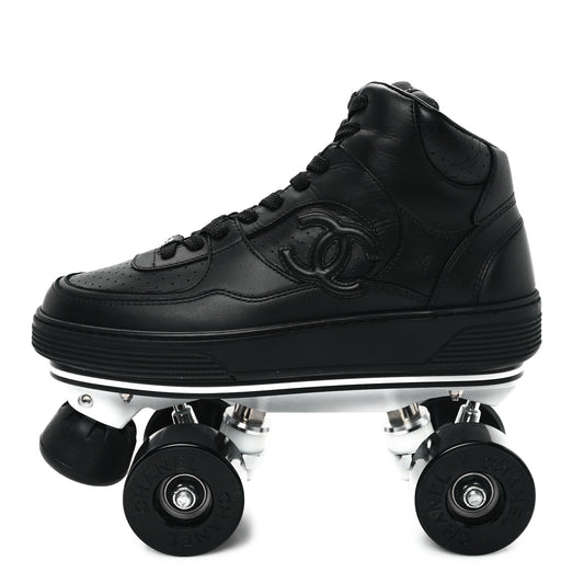 Calfskin Womens Roller Skates 38 Black