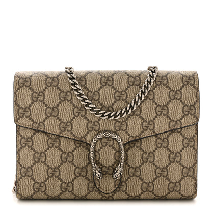 Gucci GG Supreme Monogram Mini Dionysus Chain Wallet Beige Vulcanic Red 1 of 14