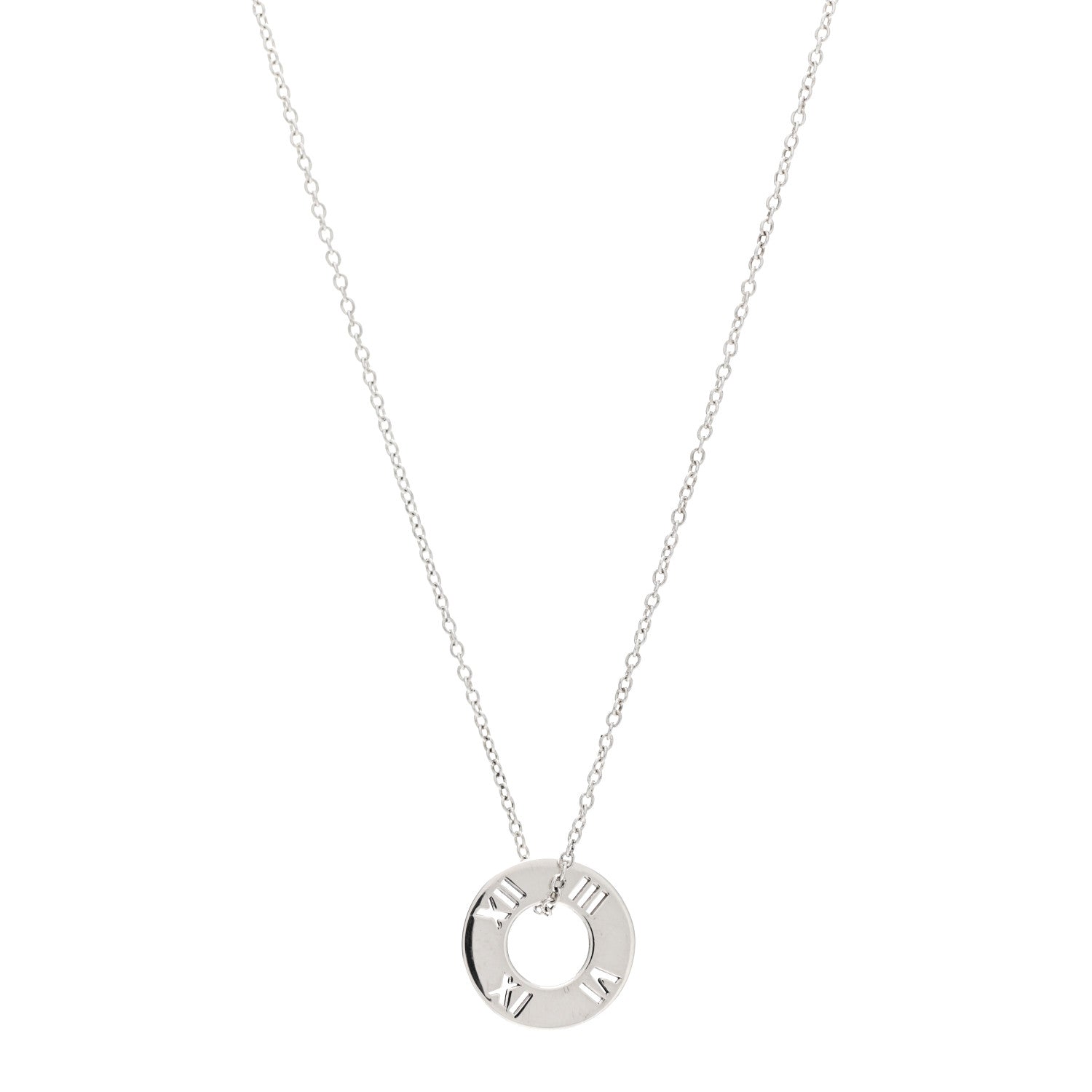Tiffany Sterling Silver Atlas Pendant Necklace 1 of 4