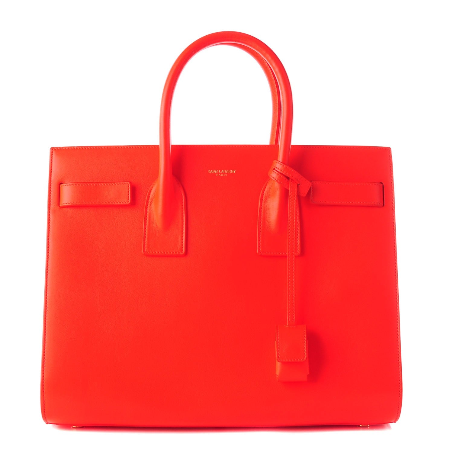Saint Laurent Calfskin Small Sac De Jour Neon Orange 1 of 9