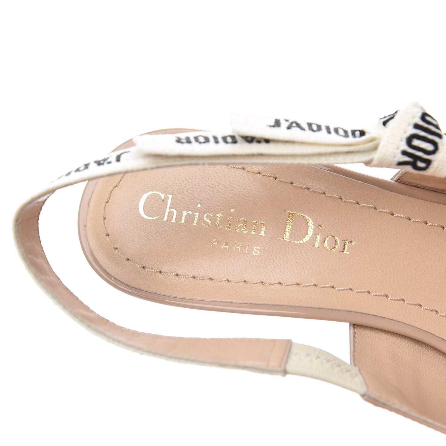 Patent Ribbon J'Adior Slingback 65mm Pumps 35.5 Nude