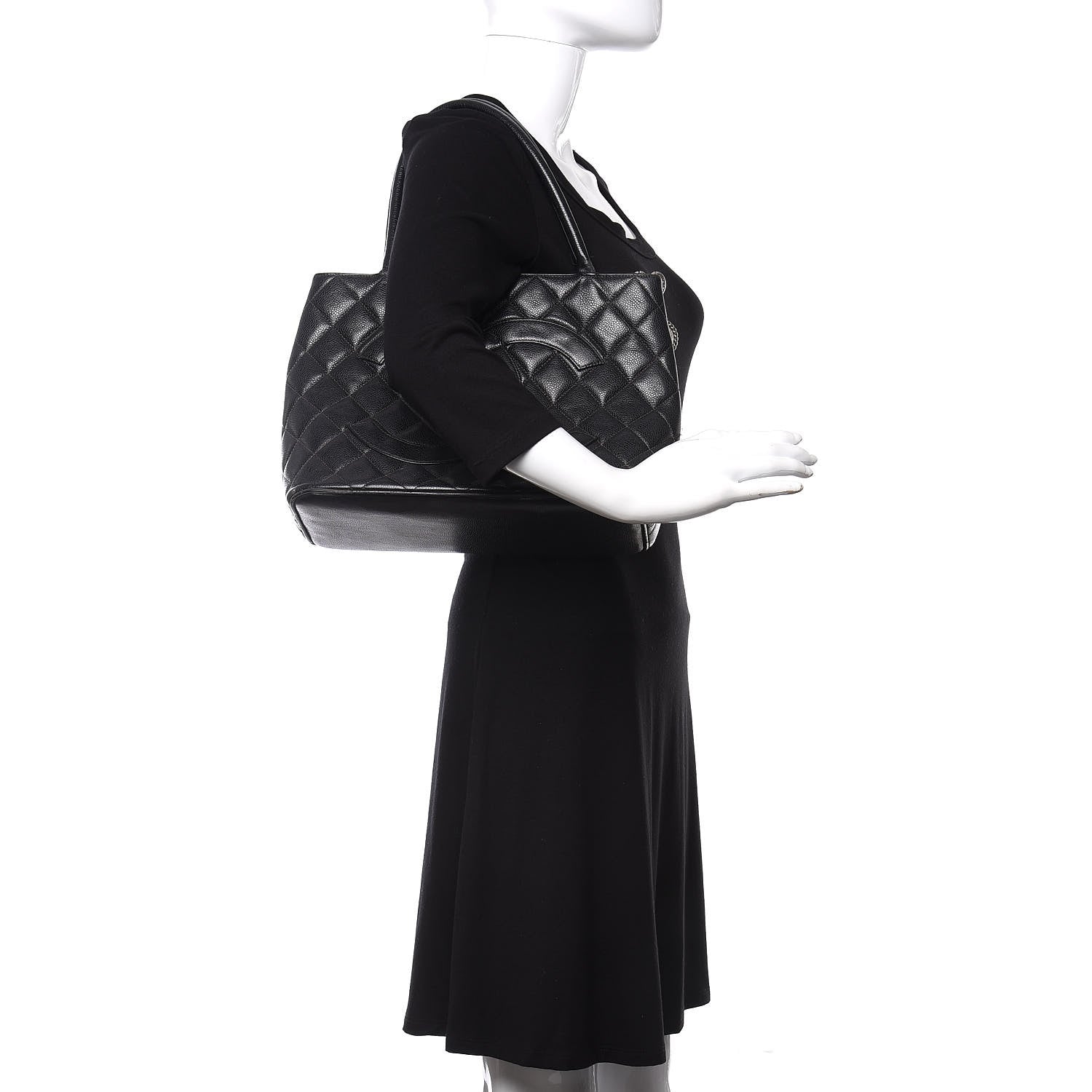 Chanel Caviar Quilted Medallion Tote Black 2 of 13