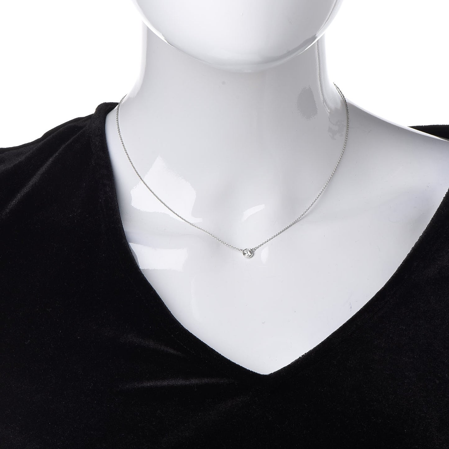 Platinum Diamond .27ct Elsa Peretti Diamonds by the Yard Pendant Necklace
