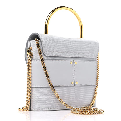 Chloe Calfskin Lizard Embossed Small Aby Lock Light Cloud 3 of 10