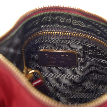 Prada Tessuto Nylon Spazzolato Shoulder Bag Red 6 of 6