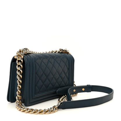 Chanel Caviar Quilted Small Boy Flap Blue 3 of 10