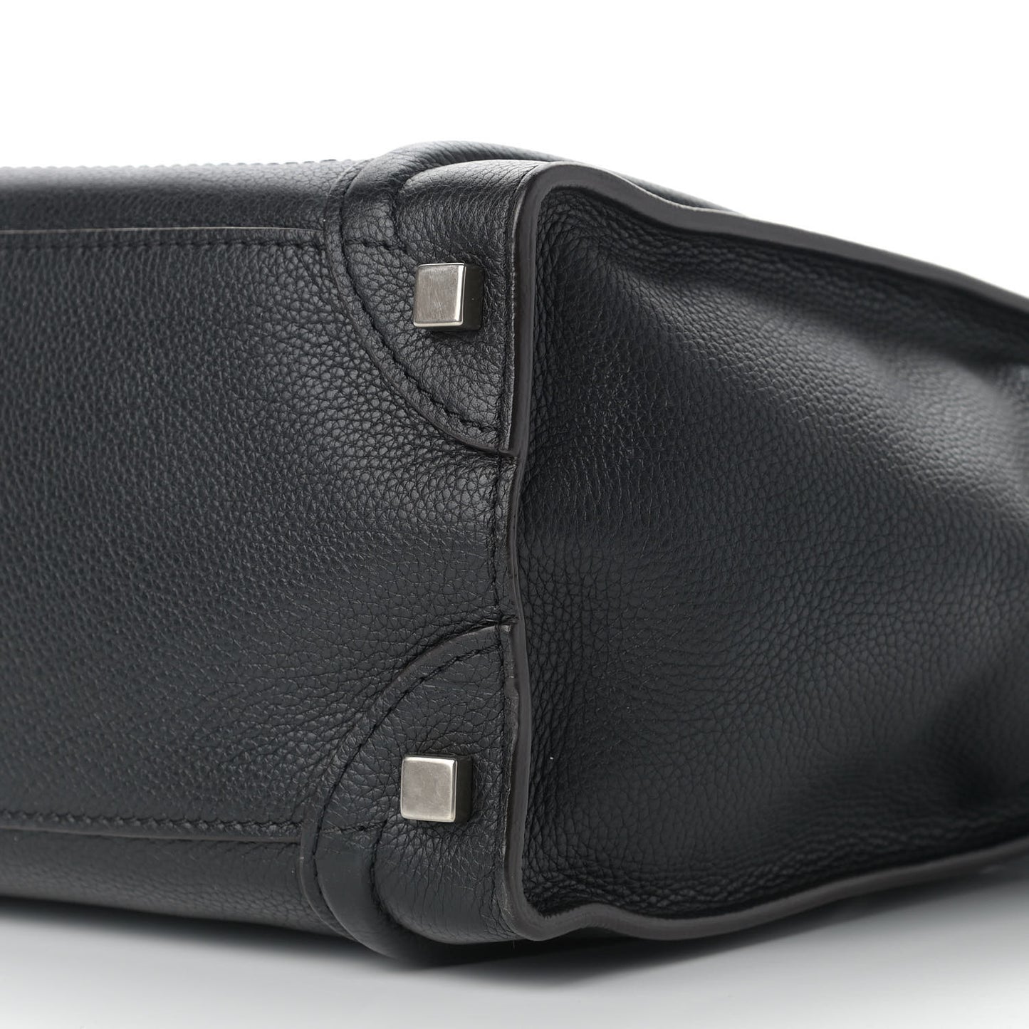 Drummed Calfskin Micro Luggage Black