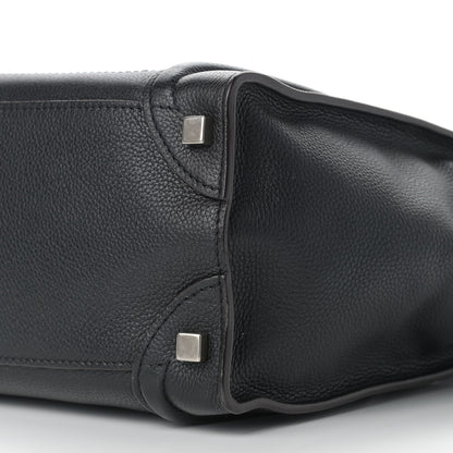 Celine Drummed Calfskin Micro Luggage Black 6 of 11