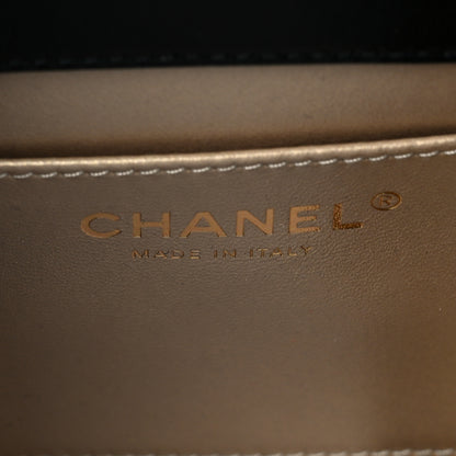 Chanel Lambskin Quilted Mini CC Crystal Logo Chain Flap Black 6 of 10