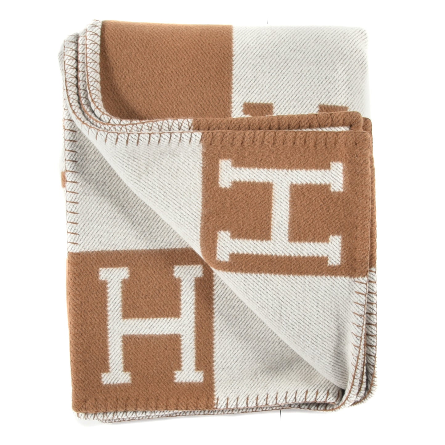 Wool Cashmere Avalon Blanket Ecru Camel